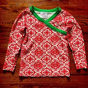 Floral Red and Green Kids Shirt